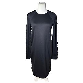 Abito in cotone lavorato a maglia vintage Chloé con pizzo nero XS