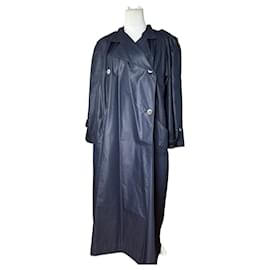 Gabardina vintage Chloé de un solo botón azul marino L