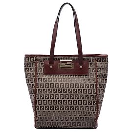Fendi Braune Zucchino Canvas Tote