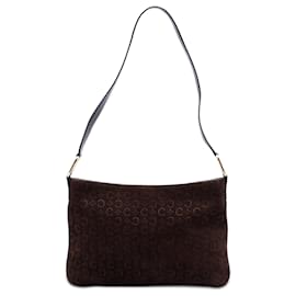 Céline Borsa a spalla in suede Macadam marrone Celine