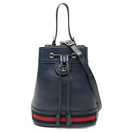 Borsa a secchiello Ophidia GG Web blu di Gucci
