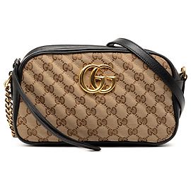 Gucci Beige Piccolo GG Marmont Matelassé GG Canvas e Pelle Crossbody