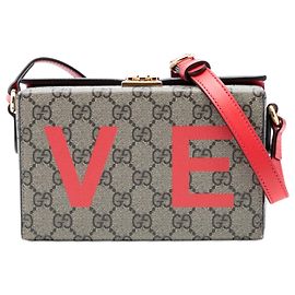 Gucci Mini GG Supreme Love Trunk Beige Bandolera