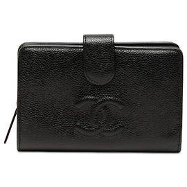 Portafoglio Bifold Caviar Nero CC di Chanel