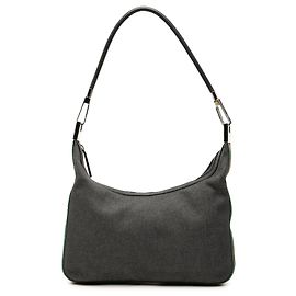 Bolso de Hombro de Denim Negro Gucci con Web