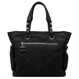 Chanel Blau Große Gequiltete Canvas Paris Biarritz Tasche