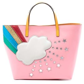 Borsa tote in pelle rosa per bambini Gucci con nuvola arcobaleno