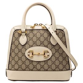 Bolso Gucci Beige Pequeño GG Supreme Horsebit 1955
