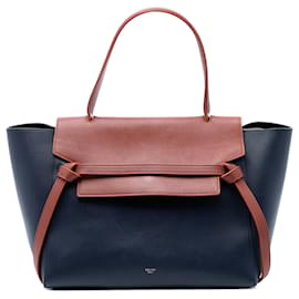 Céline Belt bag bicolore in pelle di vitello liscia blu Celine Mini