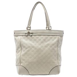 Borsa Tote Mayfair Guccissima Bianca Gucci