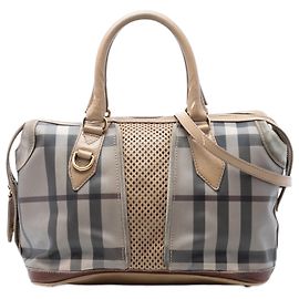 Gilmoure Satchel aus beschichtetem Canvas mit grauem Rauch-Check von Burberry
