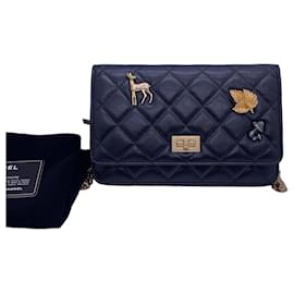 Chanel Woc 2.55 Emblem Edizione Limitata Borsa a Catena in Pelle Nera