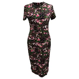 Vestido Midi con Estampado Floral de Givenchy en Algodón Multicolor