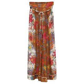 Zimmermann Ginger Floral-Print Weite-Hosen aus mehrfarbigem Seidenstoff