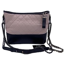 Borsa a catena Chanel multicolore beige e nera in pelle