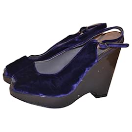 Sandali Castaner in velluto viola taglia 38