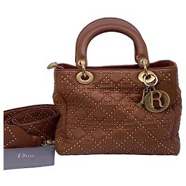 Borsa a tracolla Dior Duchess in pelle color caramello