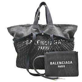 Balenciaga Black Denim Tote Bag