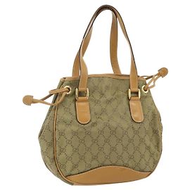 Borsa a mano in tela GG GUCCI Beige Oro 000 2854 0282 Auth 175296