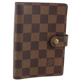 LOUIS VUITTON Damier Ebene Agenda PM Day Planner Cover R20700 LV Auth yk20291