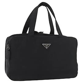 PRADA Borsa a mano in nylon nero argento Auth 175269
