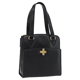 Céline Borsa a mano CELINE in pelle nera e oro Auth ka3921