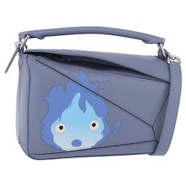 LOEWE - Borsa Puzzle Ghibli Castello Errante di Howl Calcifer 2way Blu Auth 158612SM