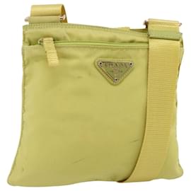 Borsa a Spalla PRADA in Nylon Gialla Argento Autentica 175707 - Prada