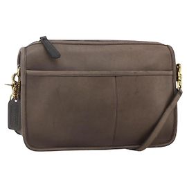 Coach Borsa a Spalla in Pelle Marrone Oro Auth 167197