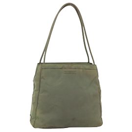 PRADA Tote Bag aus Nylon Khaki Silber authentisch 175274