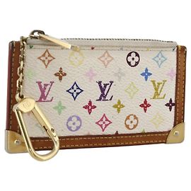 LOUIS VUITTON Monedero Cles Monograma Multicolor Blanco M92655 Auth 175987