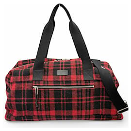 Sac Boston en laine et cuir Yves Saint Laurent