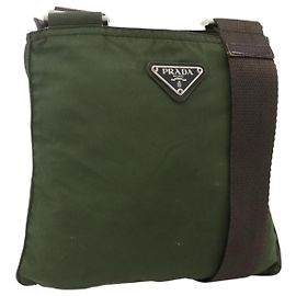 Borsa a Spalla PRADA in Nylon Verde Argento Autentica 175643