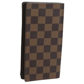 LOUIS VUITTON Portefeuille Long Porte Cartes de Crédit Damier Ebene N60825 Auth am11341V