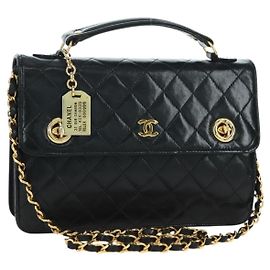 CHANEL Borsa a catena Matelassé con doppia chiusura in pelle di agnello 2 in 1 CC Auth YKZ1263SV