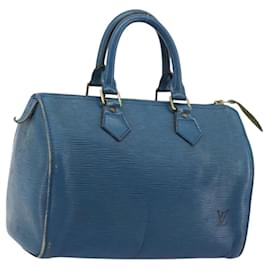 LOUIS VUITTON Borsa a Mano Epi Speedy 25 Blu Toledo M43015 LV Auth YKZ982