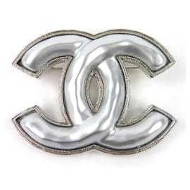 Spilla Chanel B25C Coco Mark CC Logo in Argento
