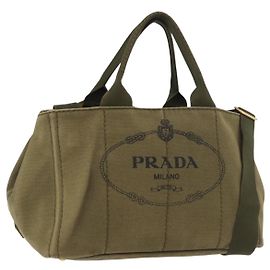 PRADA Canapa MM Hand Bag Canvas 2way Black Gold Auth 180606 PRADA Canapa MM Hand Bag Canvas 2way Black Gold Auth 180606 main image 3