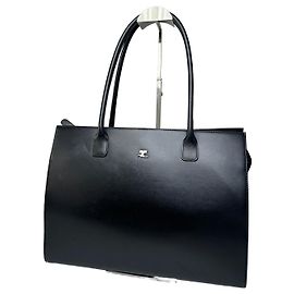 Courreges Vintage Courrèges strukturierte Ledertasche schwarz