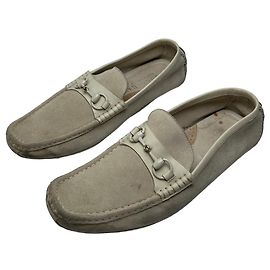 Mocassini da guida in suede Horsebit vintage Gucci crema EU41,5