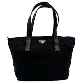 Prada Nylon Tessuto schwarze Mini Tote Schultertasche