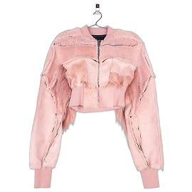 Chaqueta bomber de pelo de pony collage 'Strobe' de Rick Owens AW22