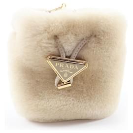 Pochette Mini in Pelle di Pecora Prada - Beige Ecru