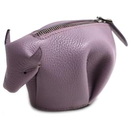 Monedero de cuero morado Loewe con motivo animal