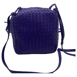 Borsa lunch Bottega Veneta a forma di dado in pelle viola scuro