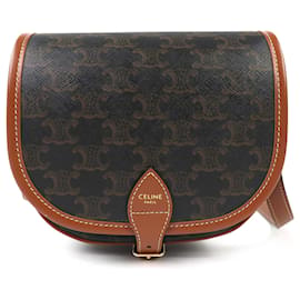 Celine 19150 Folco Medium Triomphe Canvas Schultertasche - Céline
