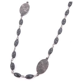 Colar longo com placa de brasão AG925 da GUCCI