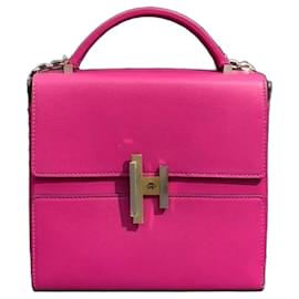 Borsa Hermès Cinhetic in pelle di pecora fucsia