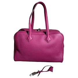Borsa a mano Hermès Victoria Sea Aster in pelle fuschia