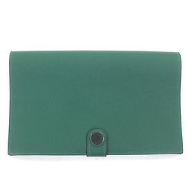 Hermès Hermes Long Bill Wallet in Vert Foncé